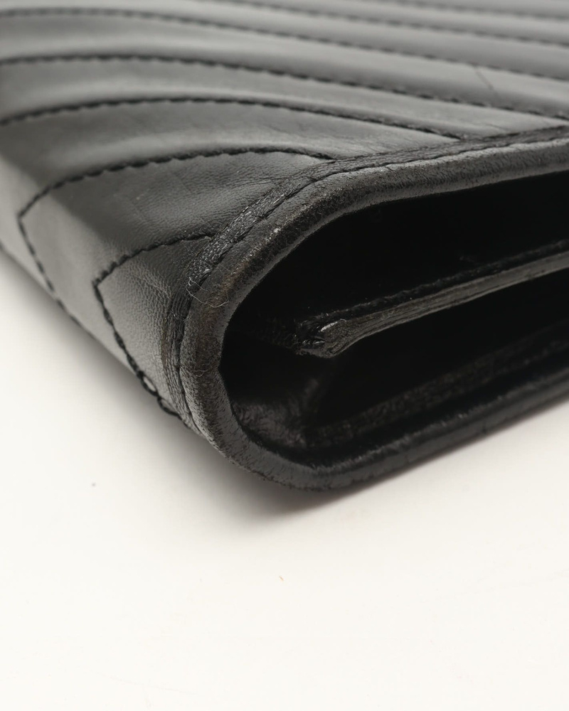 Saint Laurent V-Stitch Leather Clutch Bag
