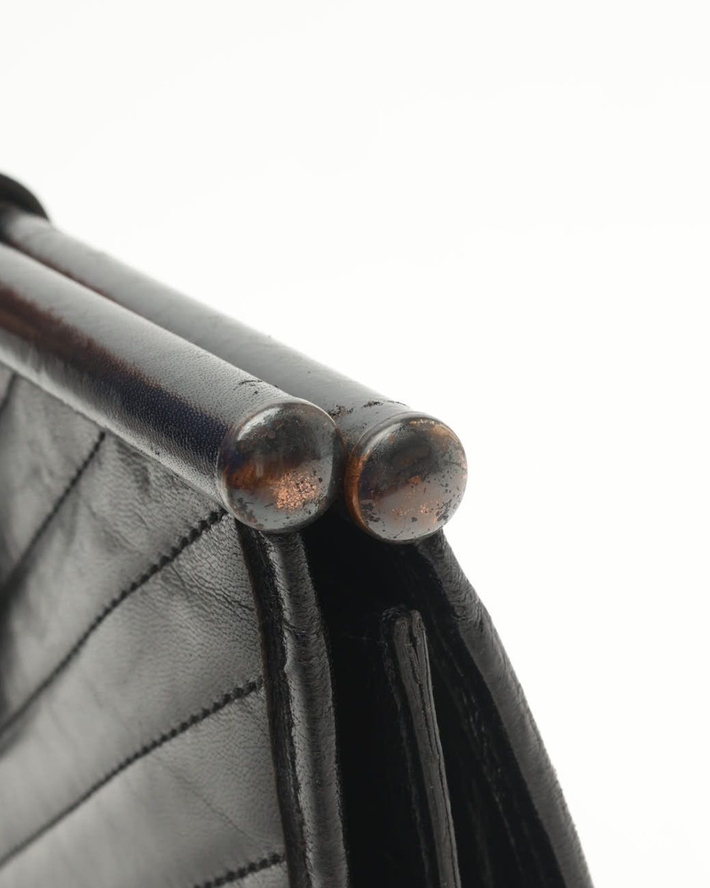 Saint Laurent V-Stitch Leather Clutch Bag