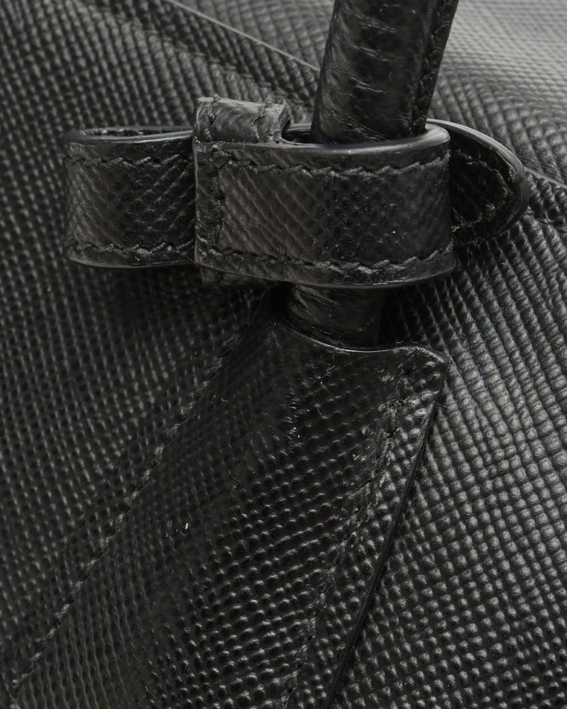 Prada Saffiano Turnlock Twin Tote Bag