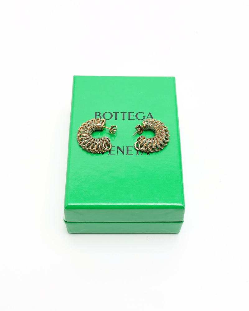 Bottega Veneta Rhinestone Hoop Earrings