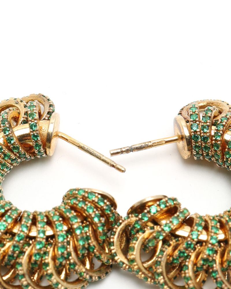 Bottega Veneta Rhinestone Hoop Earrings