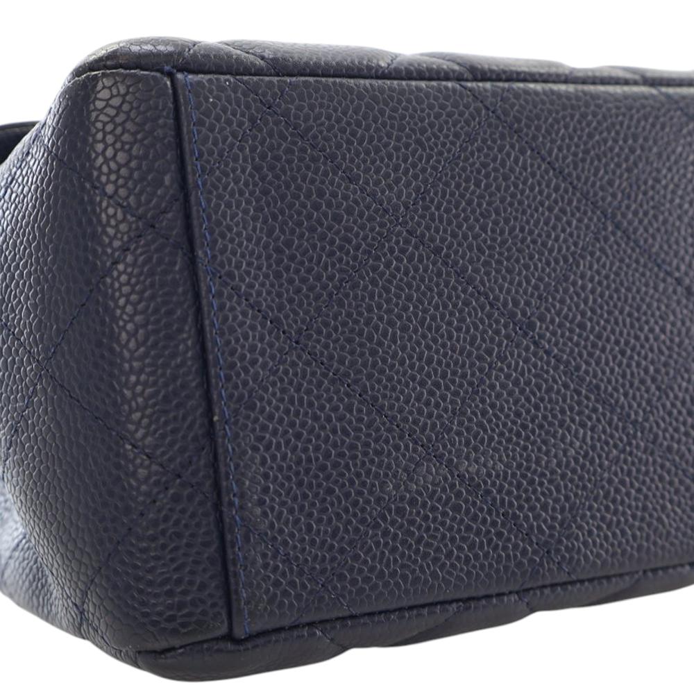 Chanel AB Chanel Blue Dark Blue Caviar Leather Leather Maxi Classic Caviar Single Flap Italy