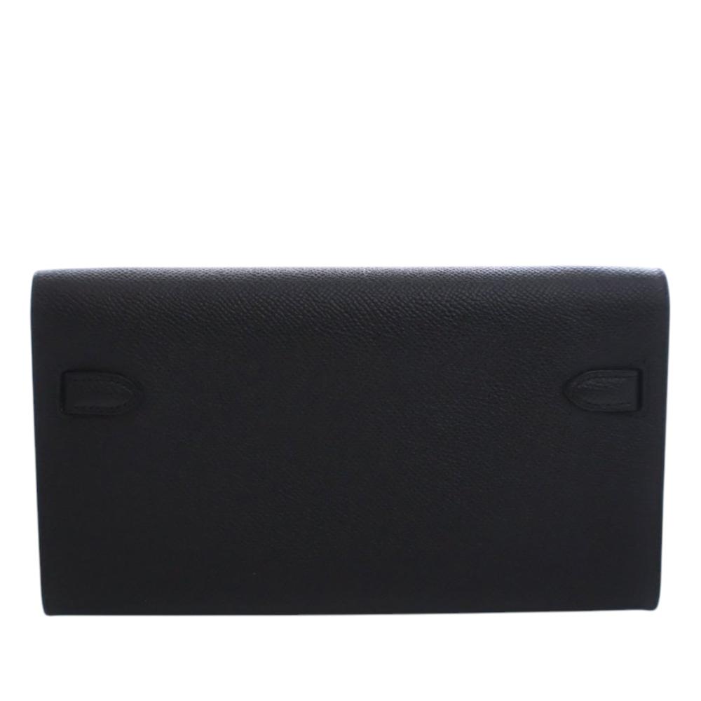 Hermès AB Hermès Black Calf Leather Epsom Kelly To Go Wallet France