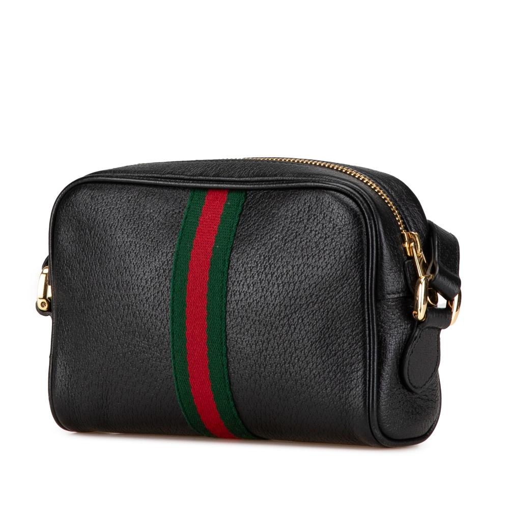 Gucci AB Gucci Black Calf Leather Mini Ophidia Crossbody Italy