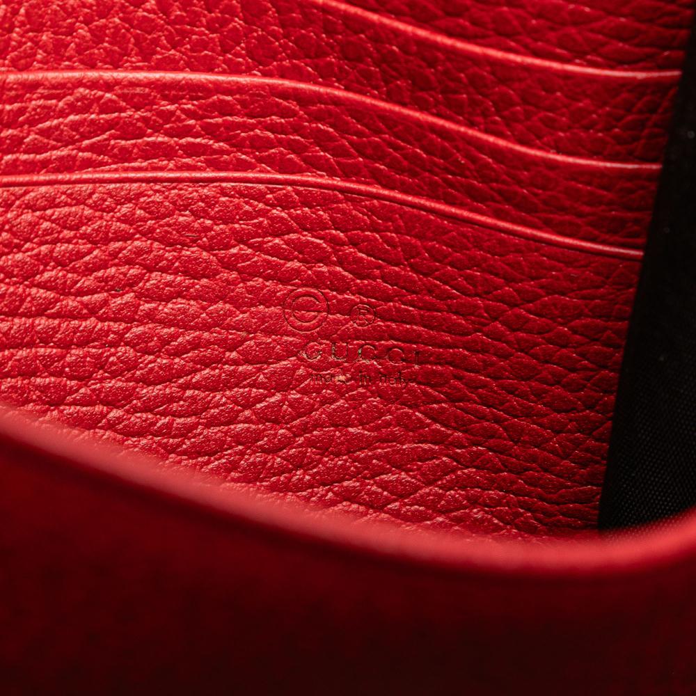 Gucci AB Gucci Red Calf Leather Interlocking G Dollar Wallet on Chain Italy