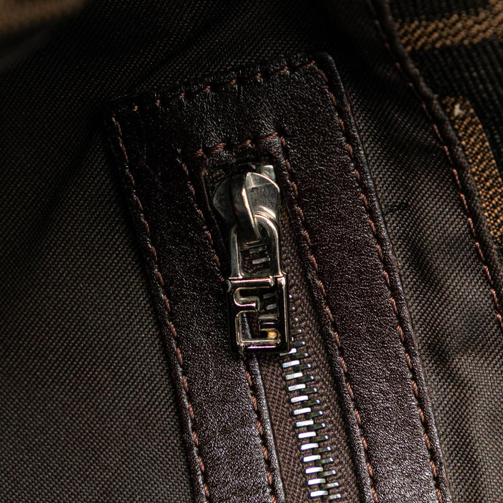 Fendi B Fendi Brown Canvas Fabric Zucca Shoulder Bag Italy