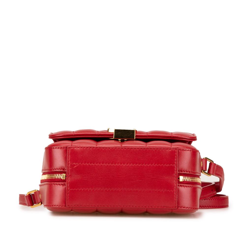 Saint Laurent B Saint Laurent Red Lambskin Leather Leather Toy Lambskin Vicky Crossbody Italy