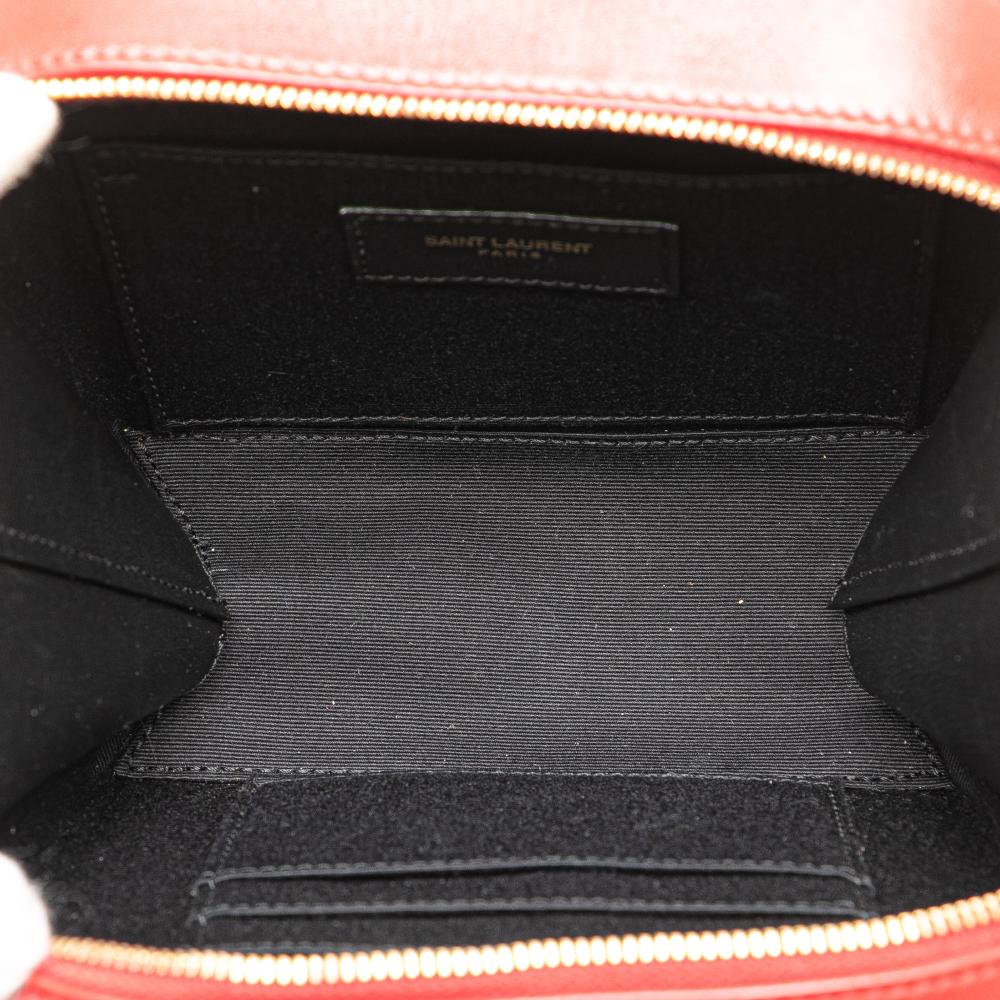 Saint Laurent B Saint Laurent Red Lambskin Leather Leather Toy Lambskin Vicky Crossbody Italy