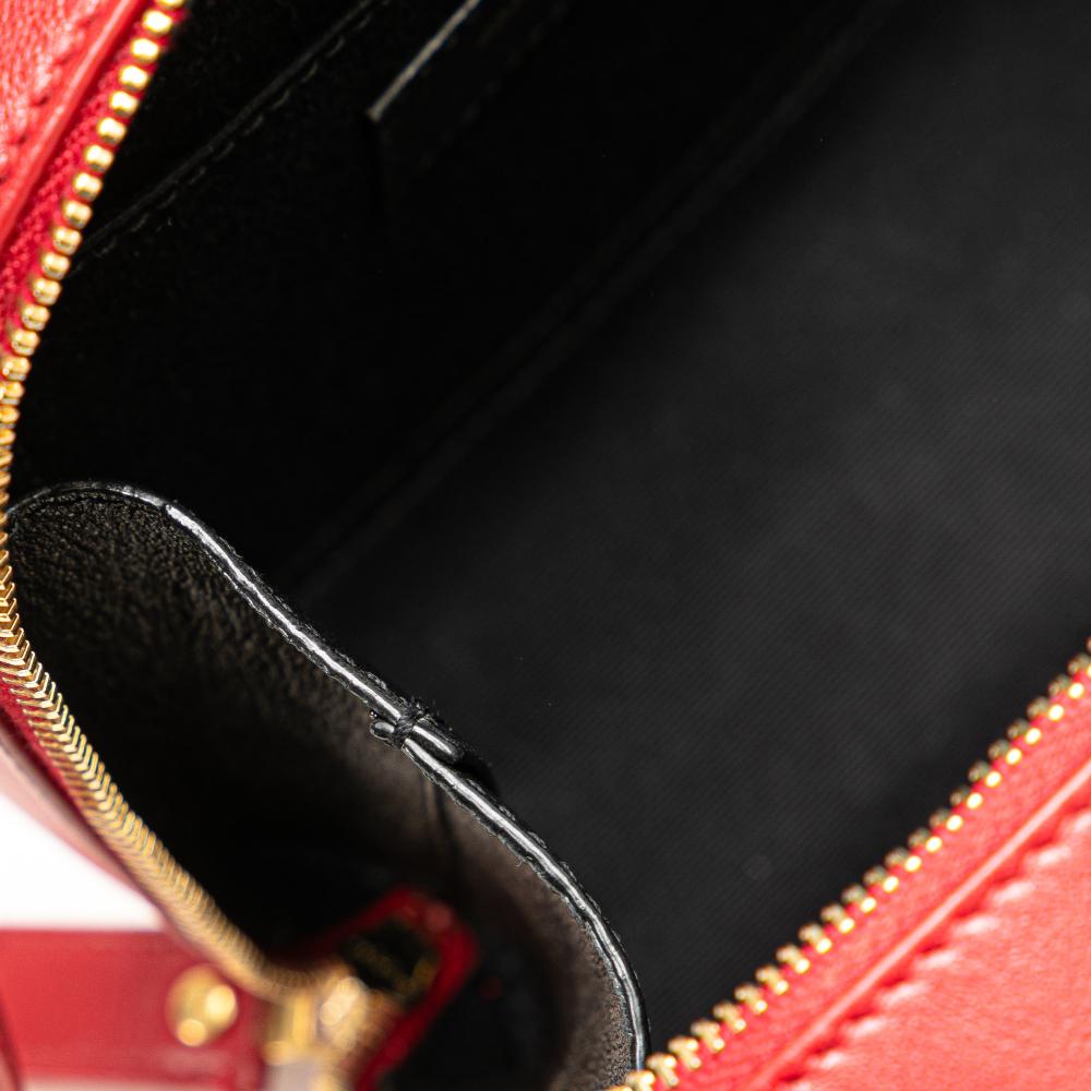 Saint Laurent B Saint Laurent Red Lambskin Leather Leather Toy Lambskin Vicky Crossbody Italy