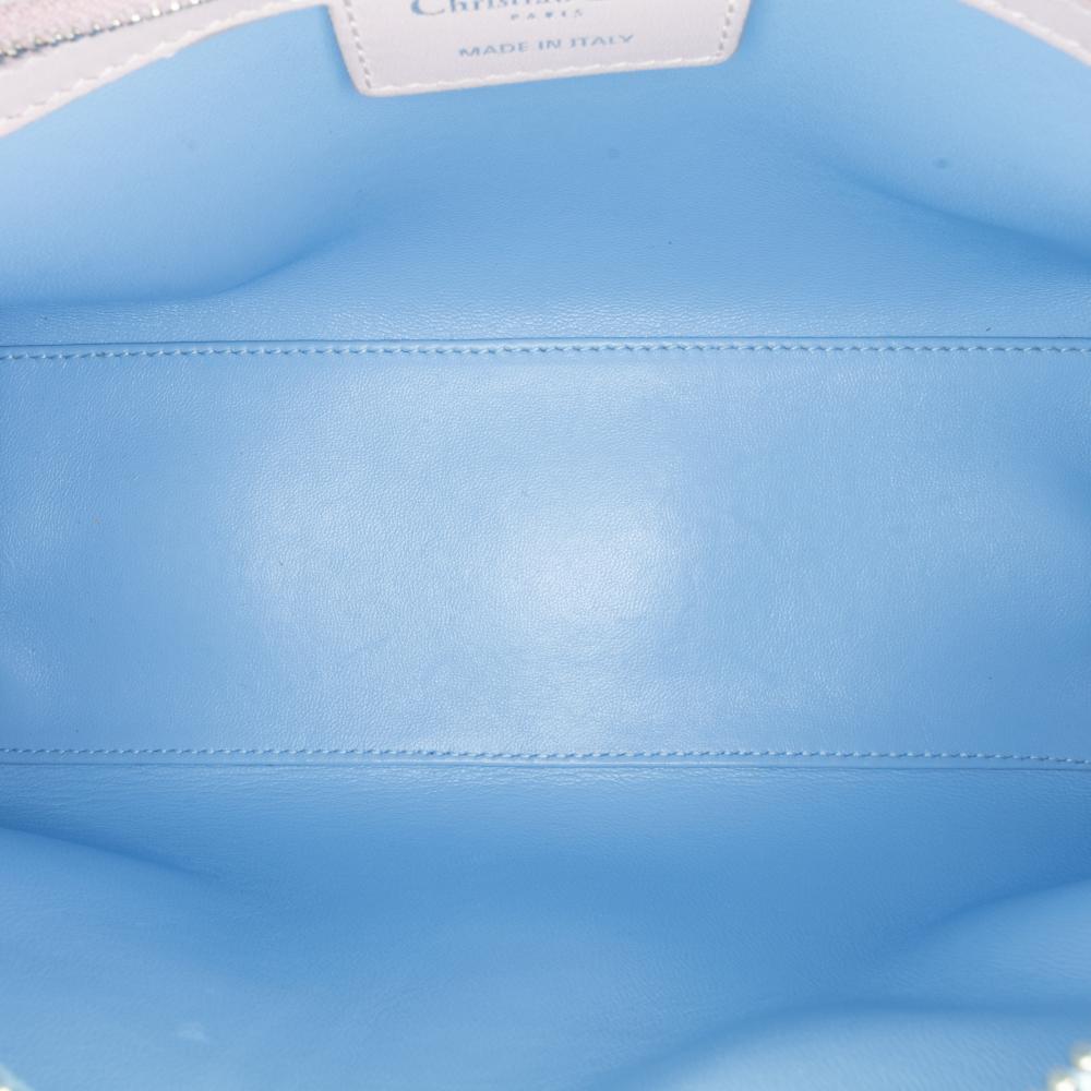 Christian Dior B Dior Red Lambskin Leather Leather Medium Tricolor Lambskin Cannage Lady Dior Italy