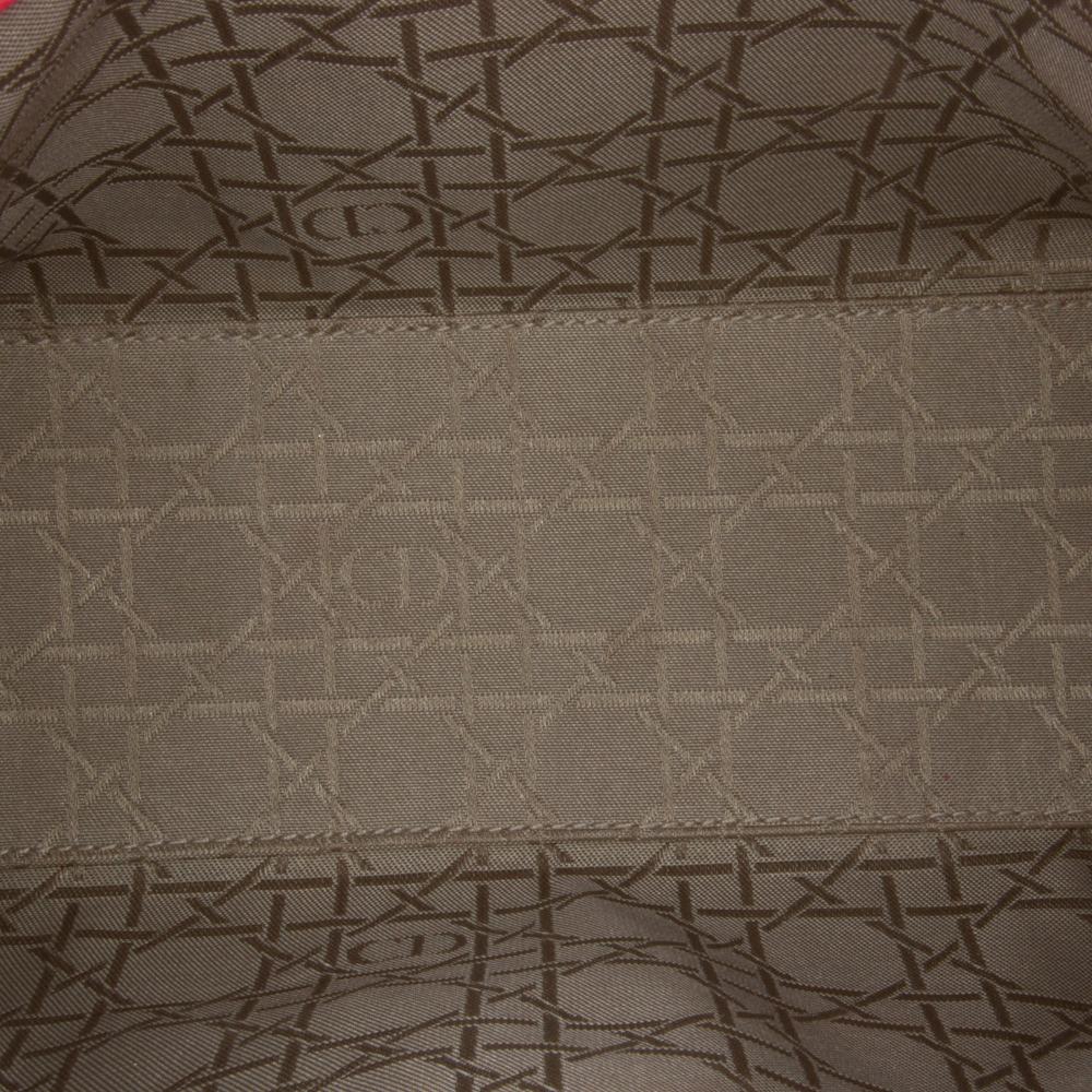 Christian Dior B Dior Pink Hot Pink Lambskin Leather Leather Medium Lambskin Cannage Lady Dior Italy