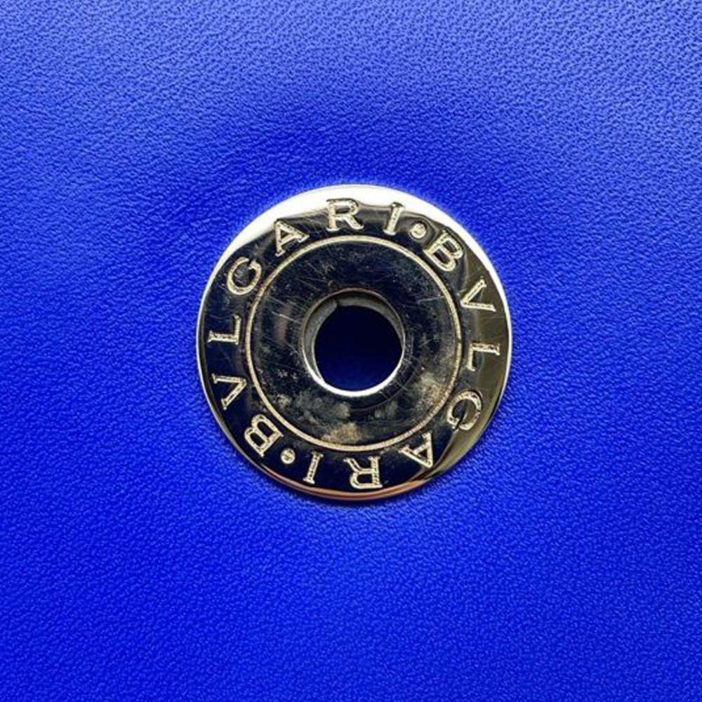 Bvlgari B Bvlgari Blue Calf Leather Small Square Serpenti Forever Chain Crossbody Italy