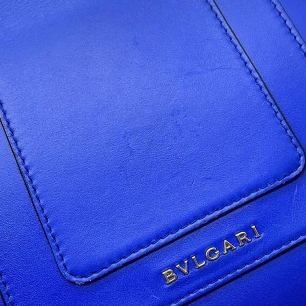 Bvlgari B Bvlgari Blue Calf Leather Small Square Serpenti Forever Chain Crossbody Italy