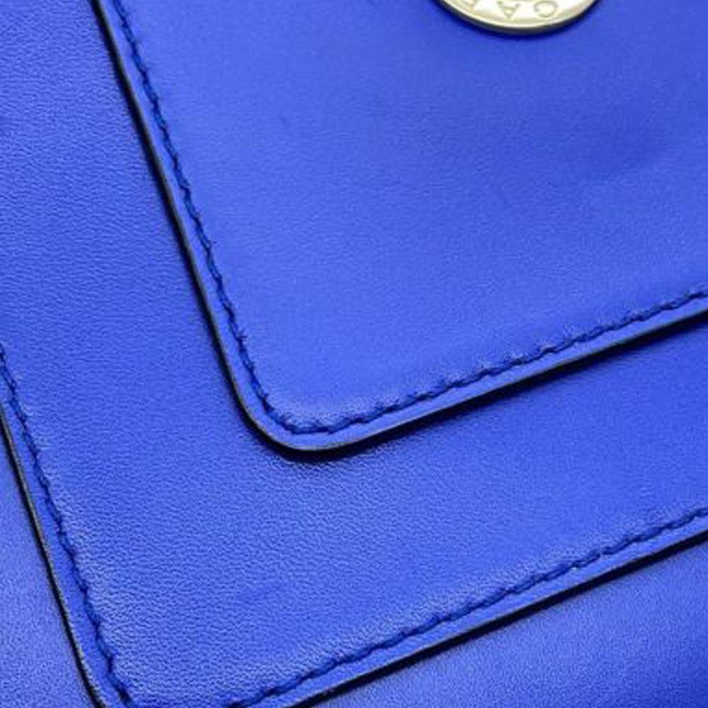 Bvlgari B Bvlgari Blue Calf Leather Small Square Serpenti Forever Chain Crossbody Italy