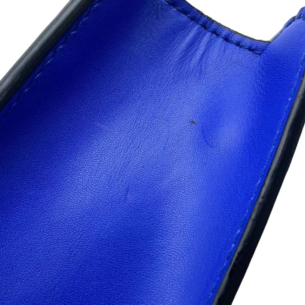 Bvlgari B Bvlgari Blue Calf Leather Small Square Serpenti Forever Chain Crossbody Italy