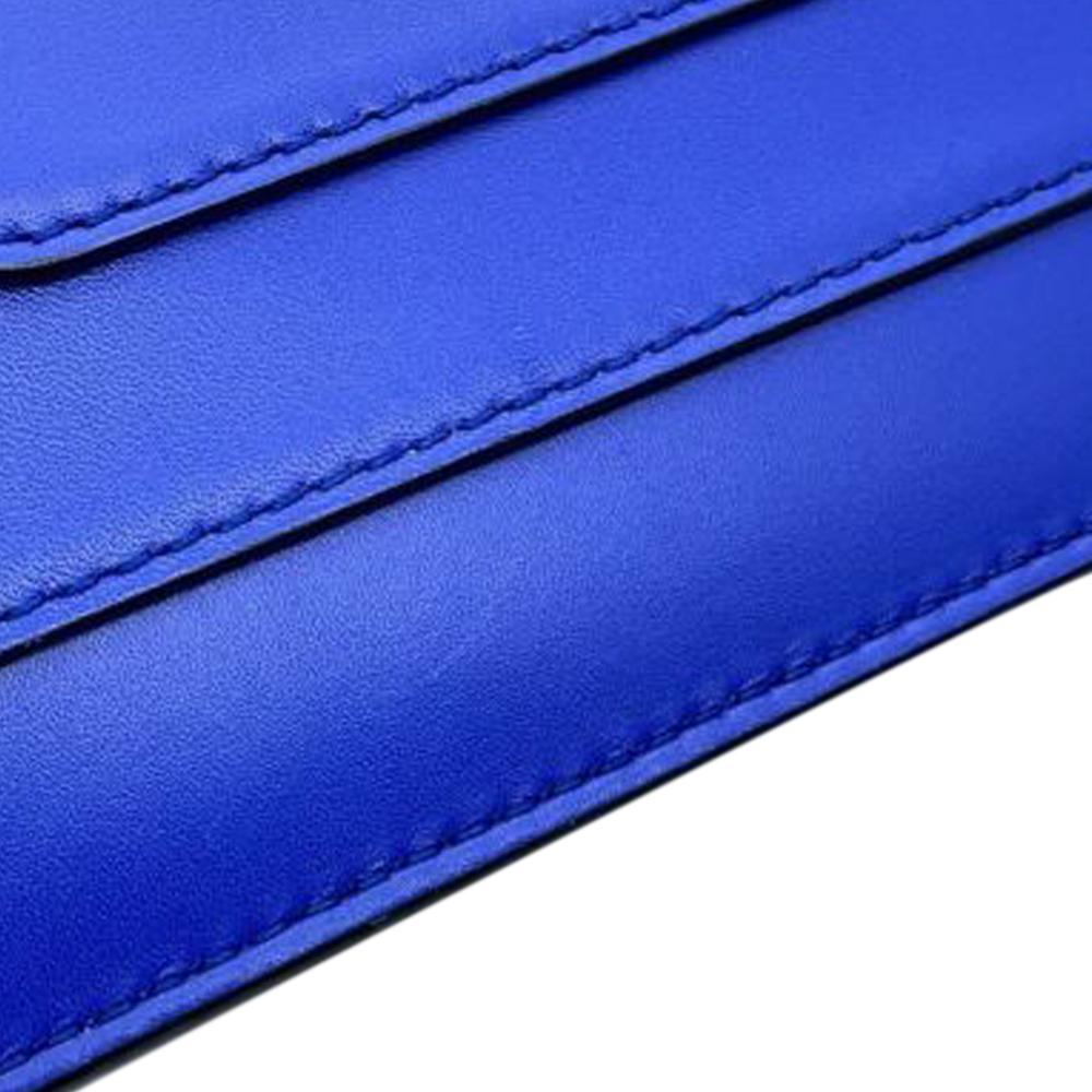 Bvlgari B Bvlgari Blue Calf Leather Small Square Serpenti Forever Chain Crossbody Italy