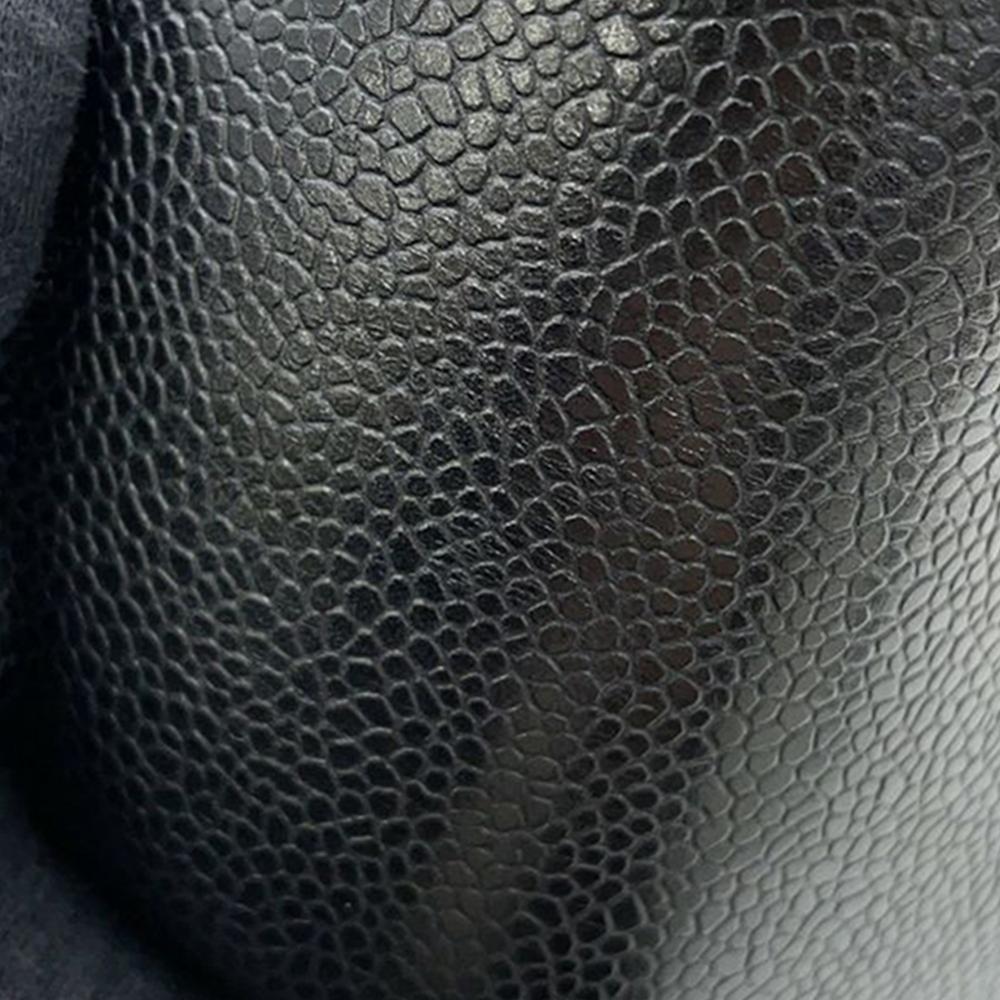 Chanel B Chanel Black Caviar Leather Leather CC Chevron Caviar Vanity Case with Chain Italy