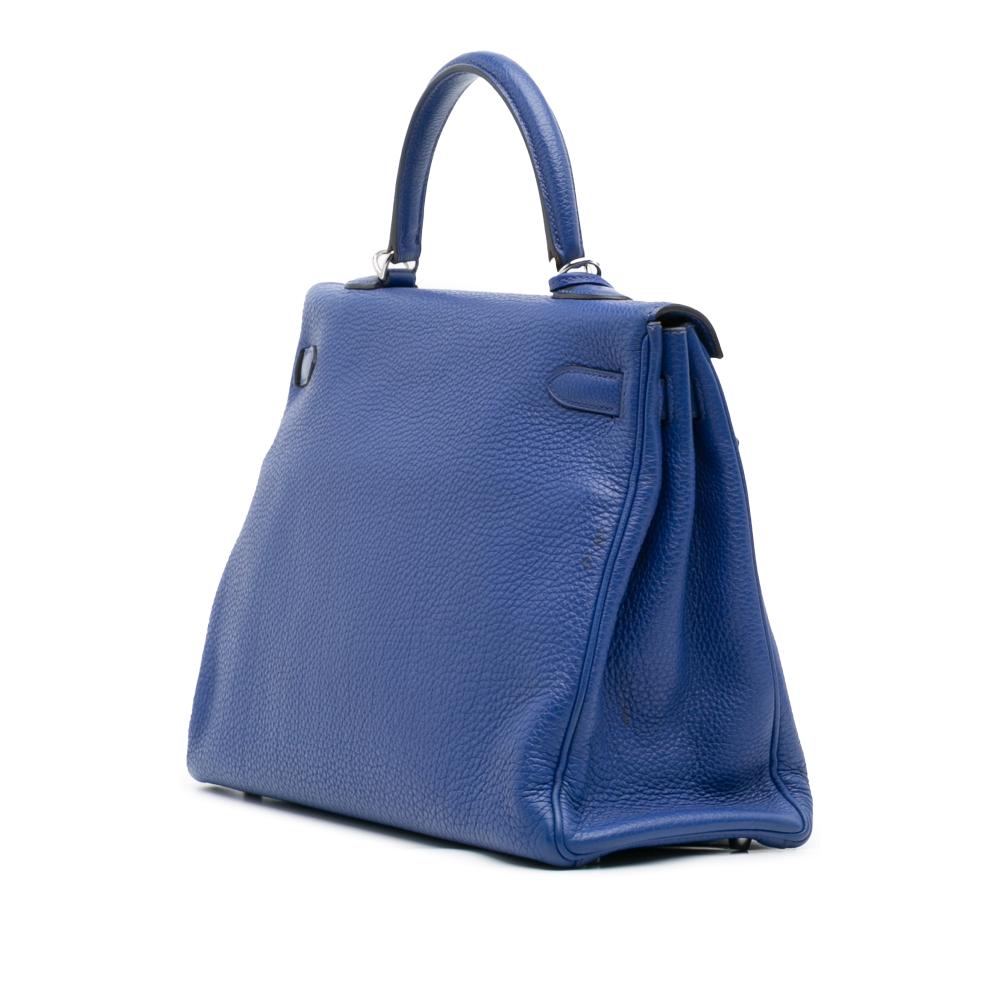 Hermès B Hermès Blue Calf Leather Togo Kelly II Retourne 35 France