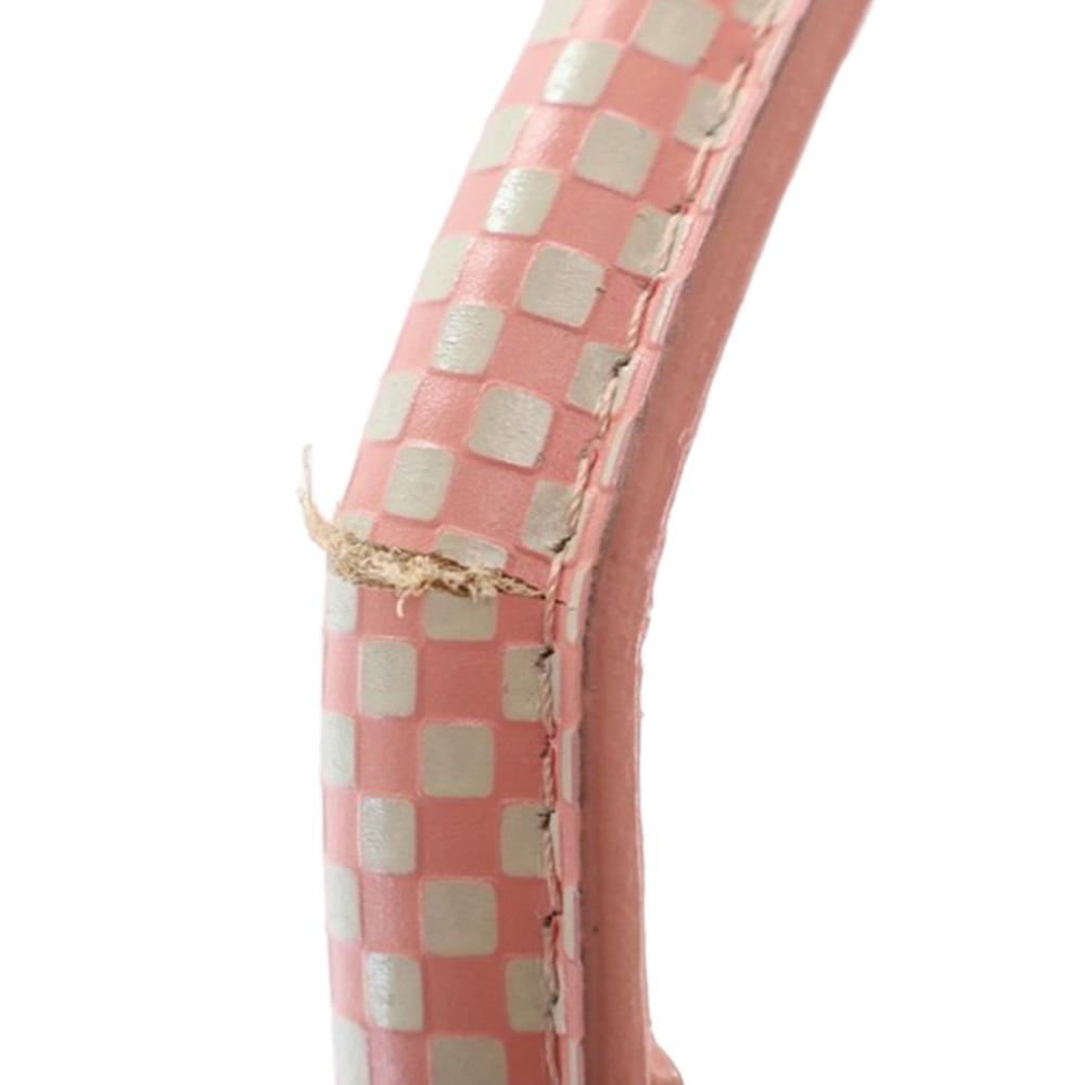 Fendi B Fendi Pink Calf Leather Medium Checkered Sequin Peekaboo Iconic Satchel Italy