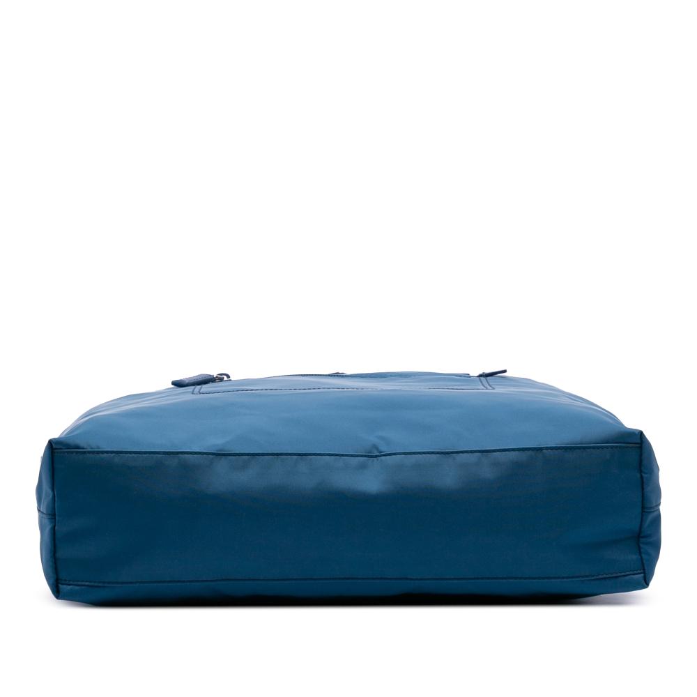 Prada AB Prada Blue Nylon Fabric Tessuto Zip Top Convertible Tote Italy