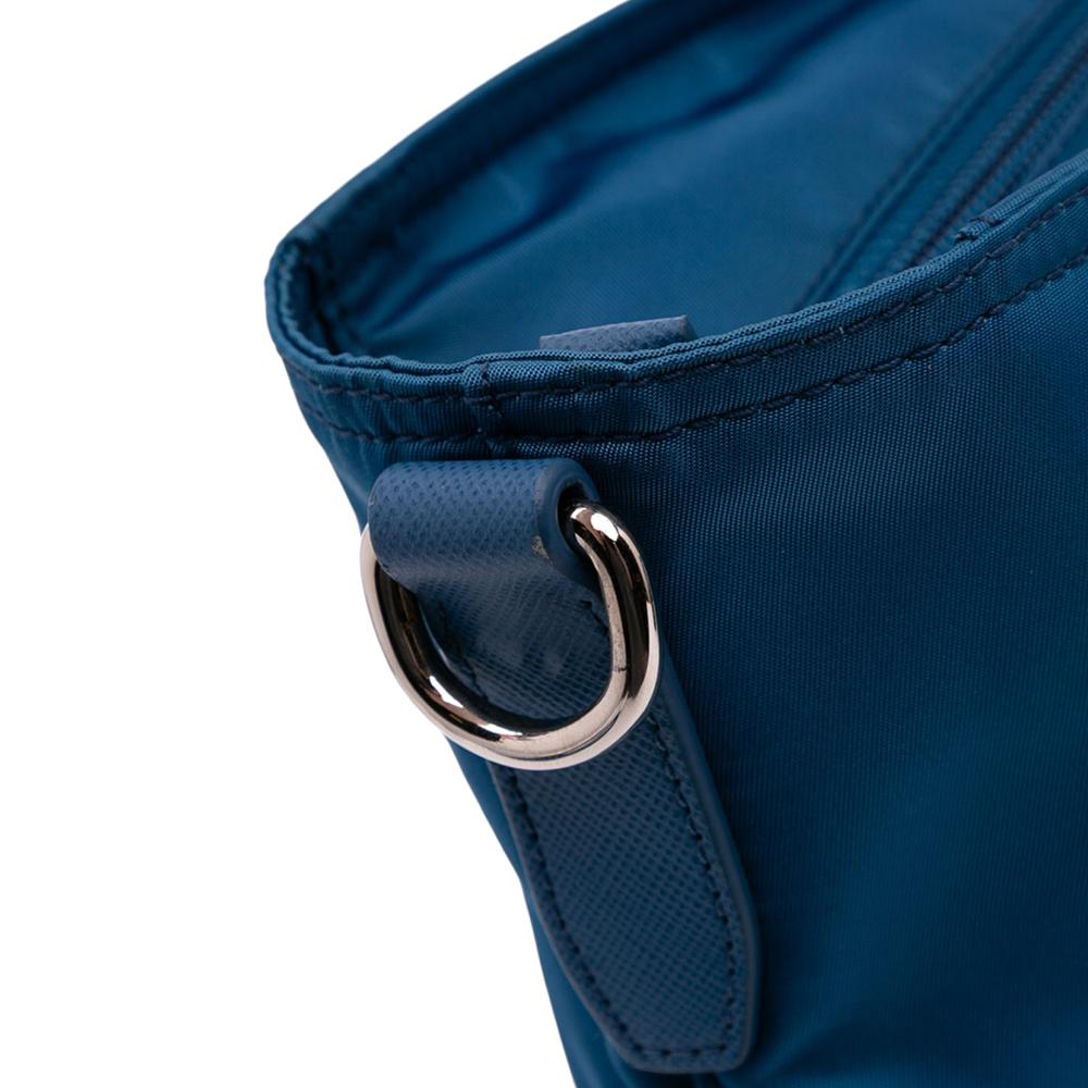Prada AB Prada Blue Nylon Fabric Tessuto Zip Top Convertible Tote Italy