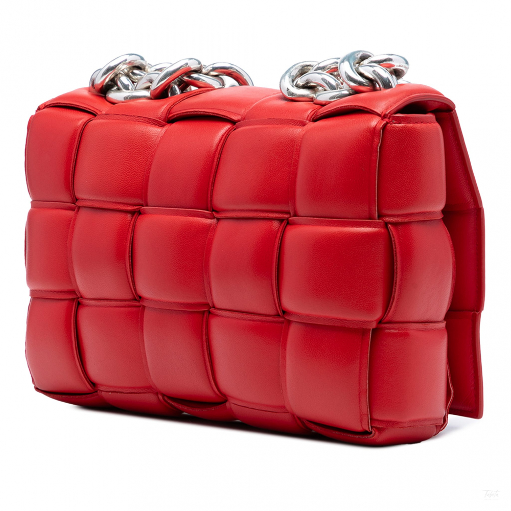Bottega Veneta Padded Cassette Leather Crossbody Red