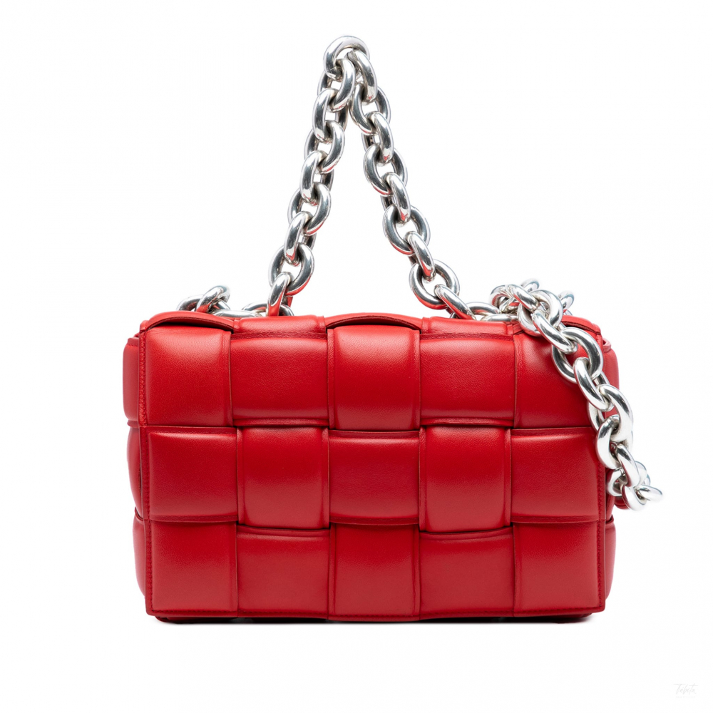 Bottega Veneta Padded Cassette Leather Crossbody Red