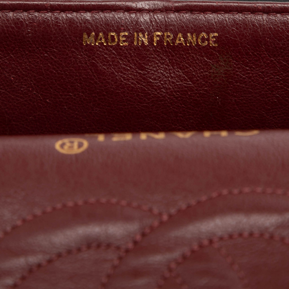 Chanel Vintage Classic Double Flap Medium Lambskin Leather Matelassè Shoulder Bag Black