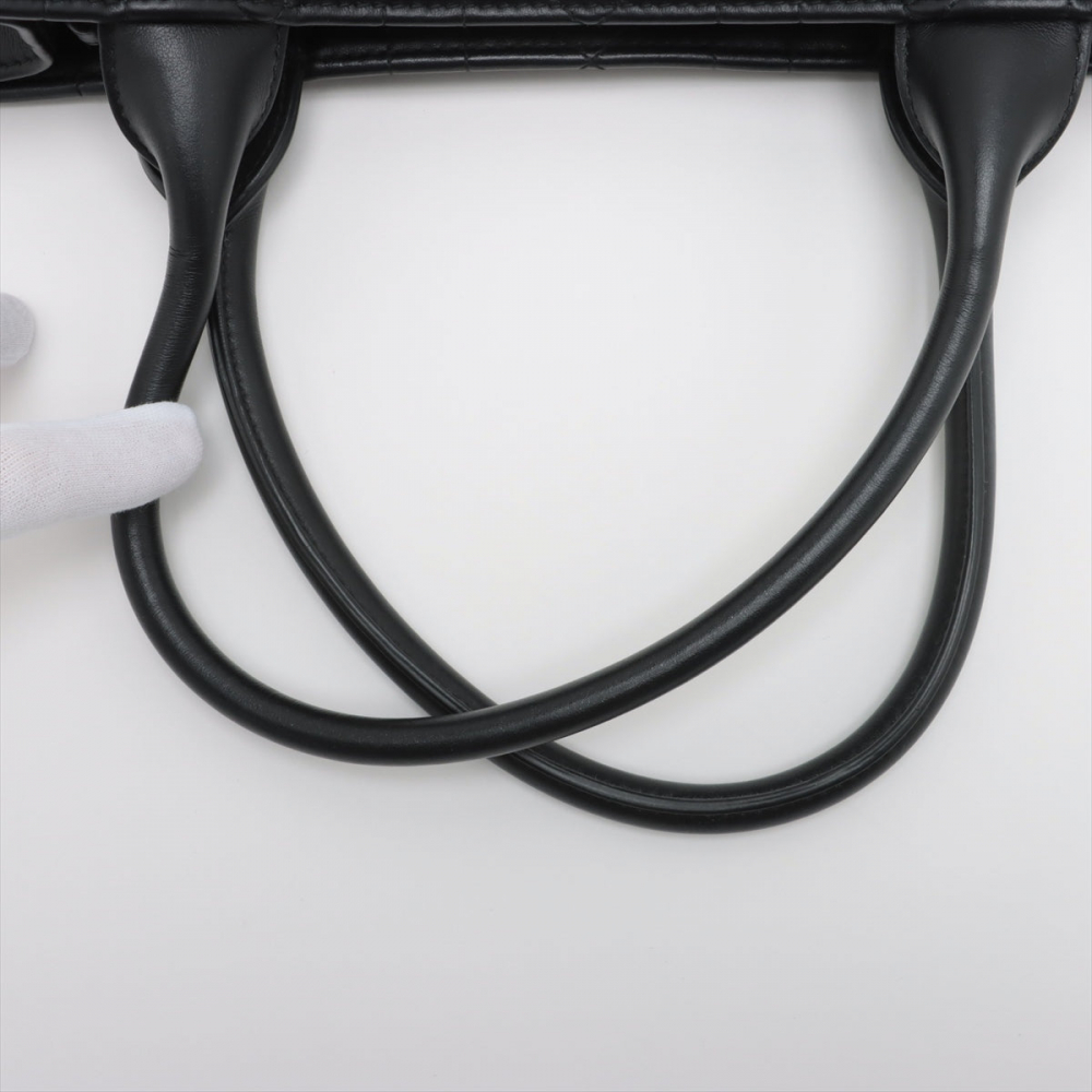 Christian Dior Book Tote Medium Leather Macrocannage Handbag Black