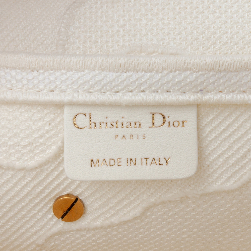 Christian Dior Saddle Canvas Saddle Handbag No Strap White