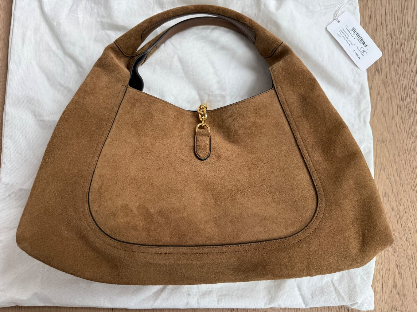 Gucci Softbit Maxi Shoulder Bag brown suede