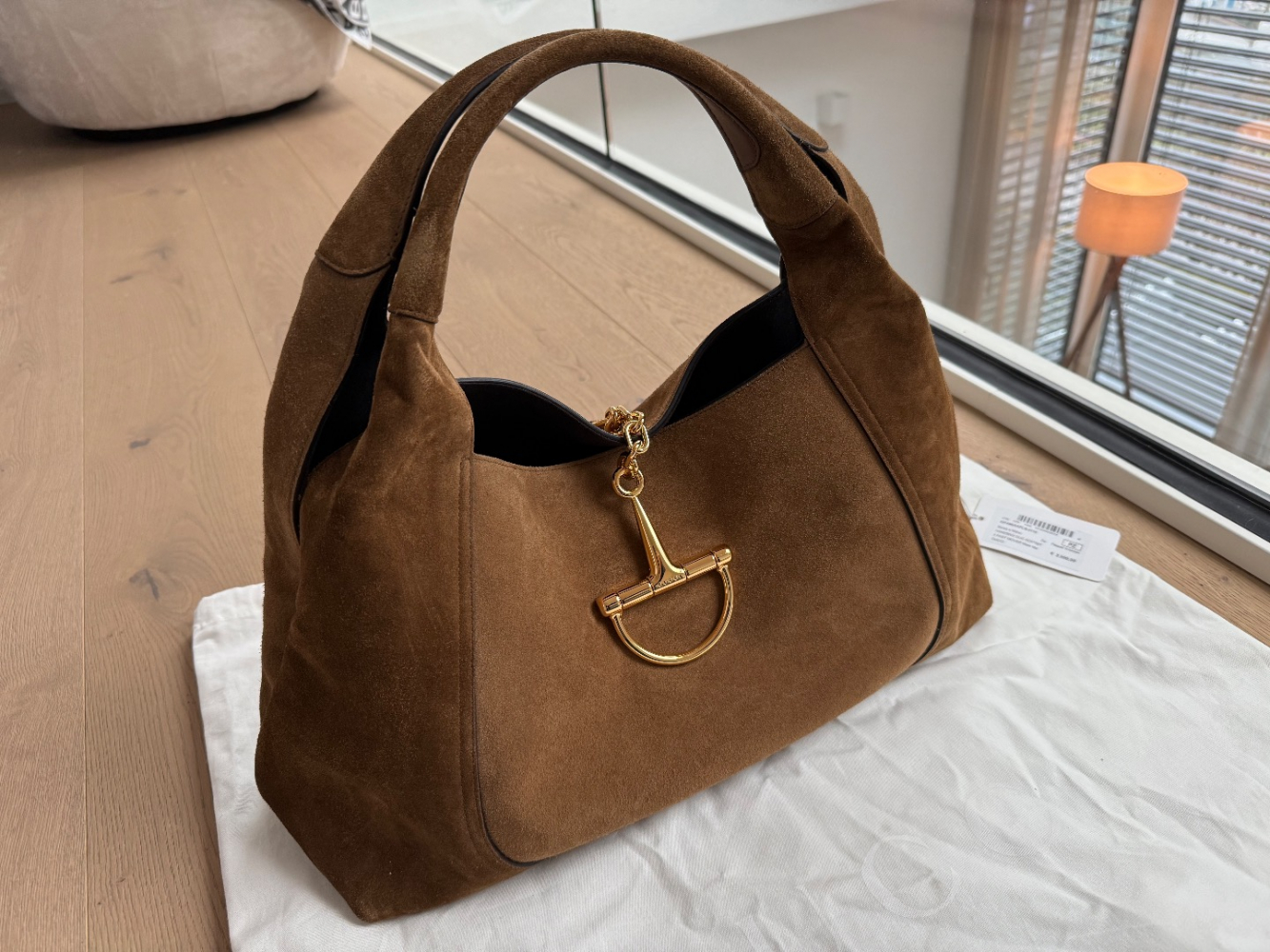Gucci Softbit Maxi Shoulder Bag brown suede
