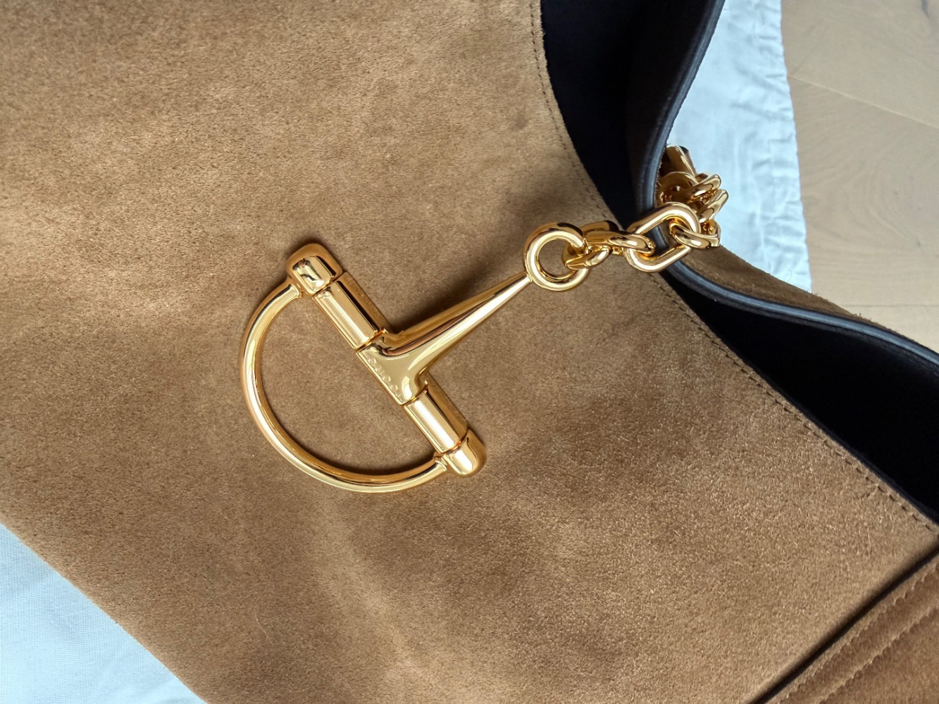 Gucci Softbit Maxi Shoulder Bag brown suede