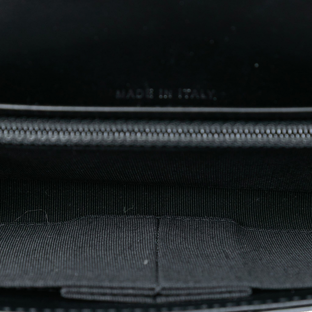 Chanel WOC Patent Leather Quilted Flap Crossbody Black