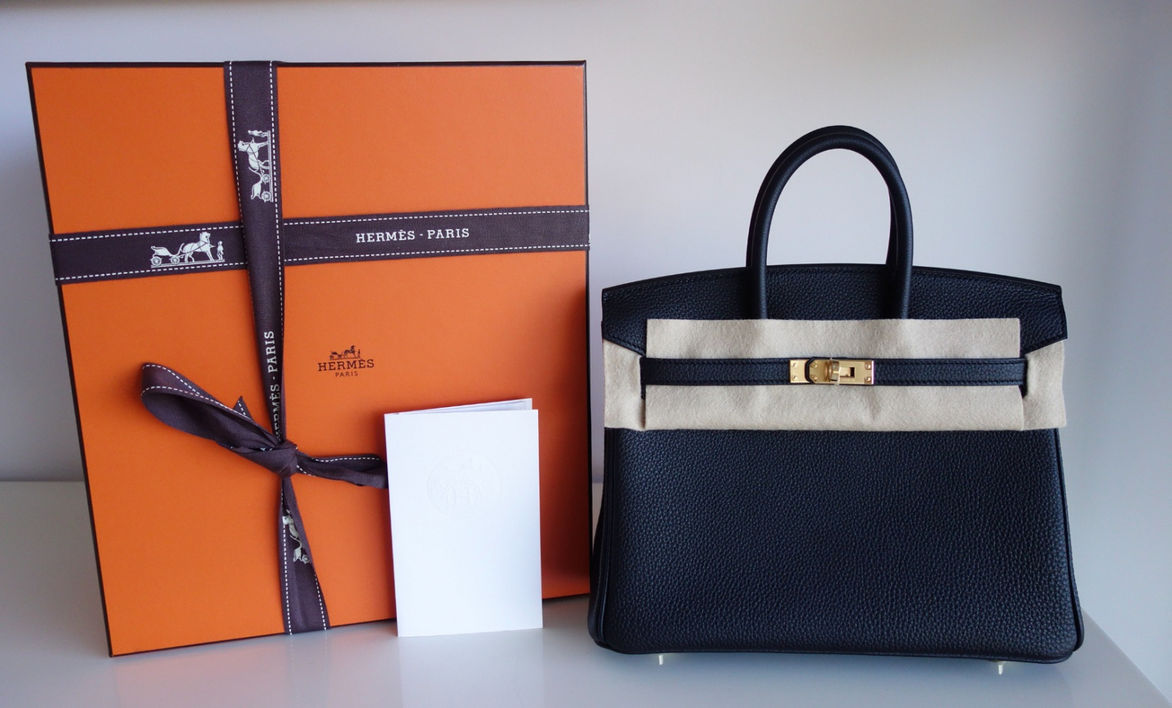 Hermès Hermes Birkin 25 black leather bag