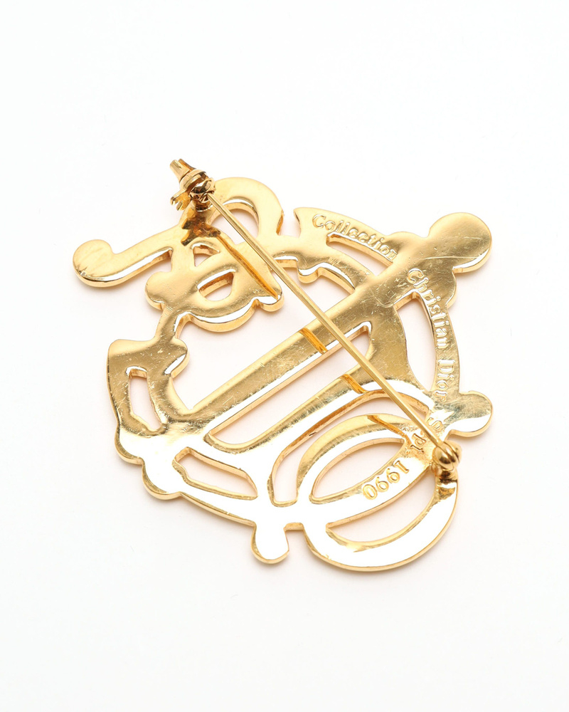 Christian Dior Logo Brooch