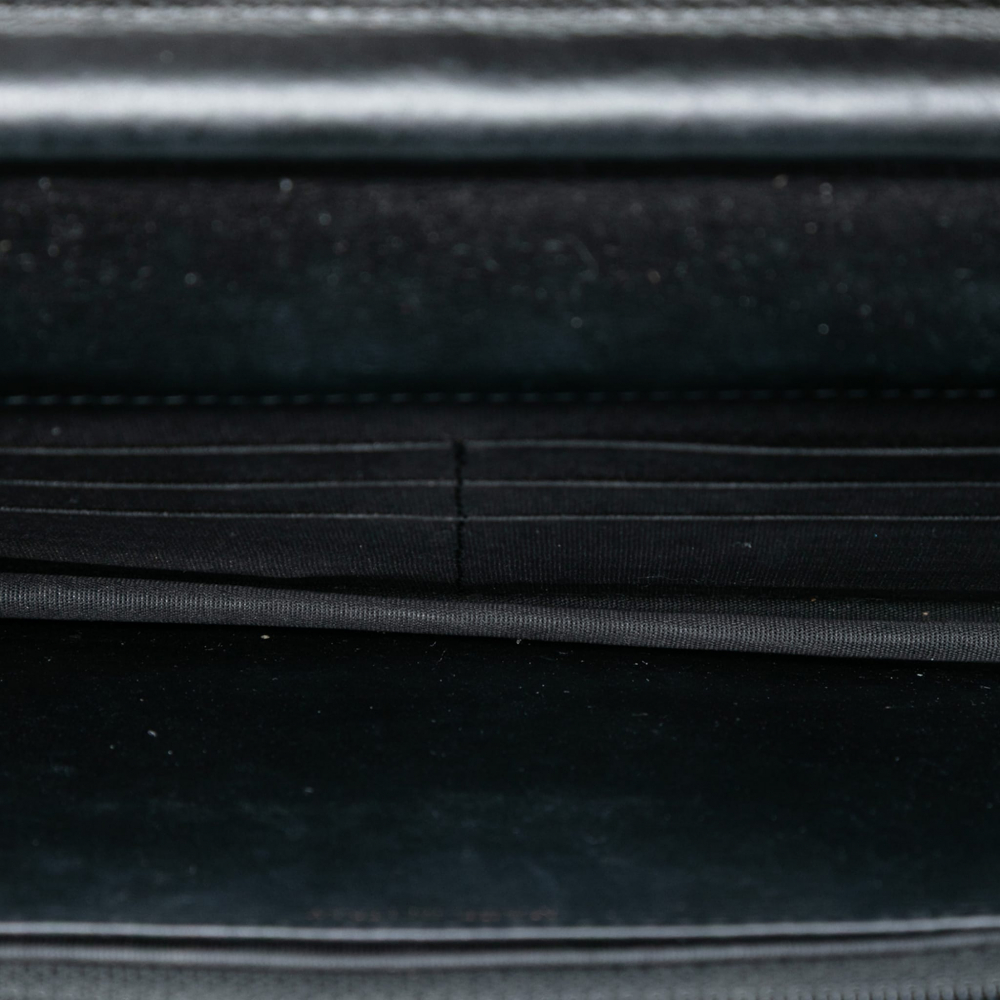 Chanel Boy Caviar Leather Quilted Wallet on Chain Crossbody Black