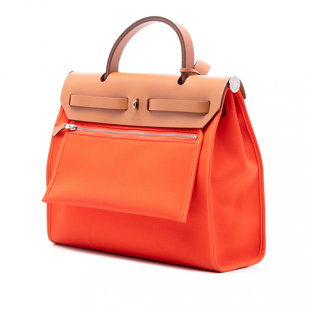 Hermès Herbag PM Canvas 1 pouch Top-handle Handbag Orange