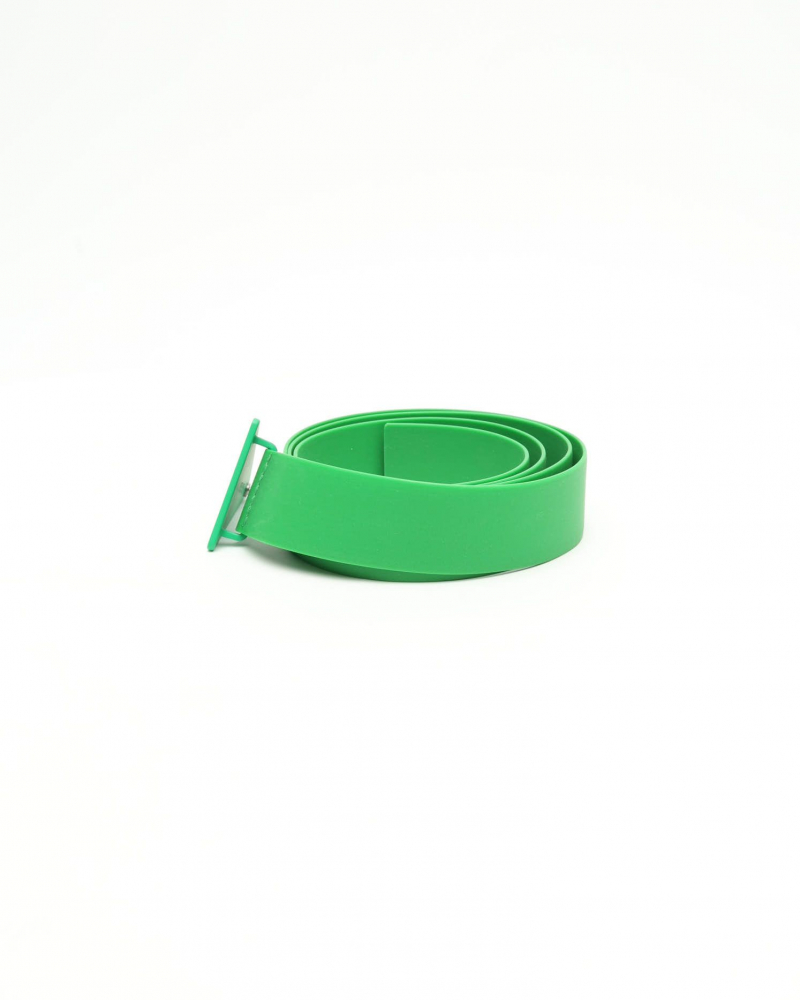 Bottega Veneta Green Rubber Belt