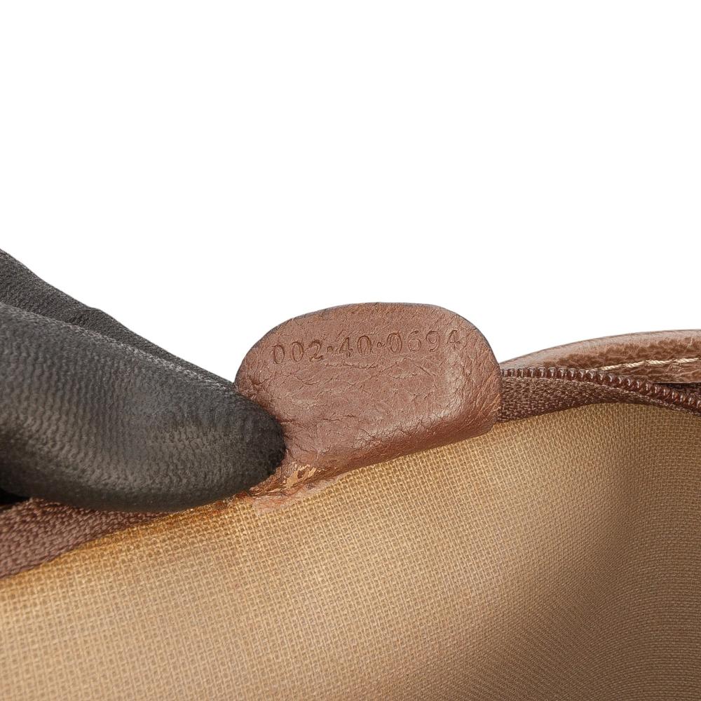 Gucci B Gucci Brown Beige Coated Canvas Fabric GG Supreme Web Tote Italy