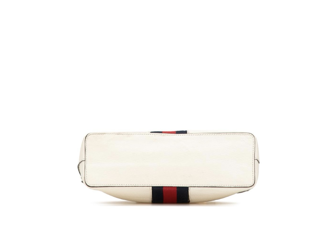 Gucci B Gucci White Calf Leather Small Ophidia Dome Crossbody Italy