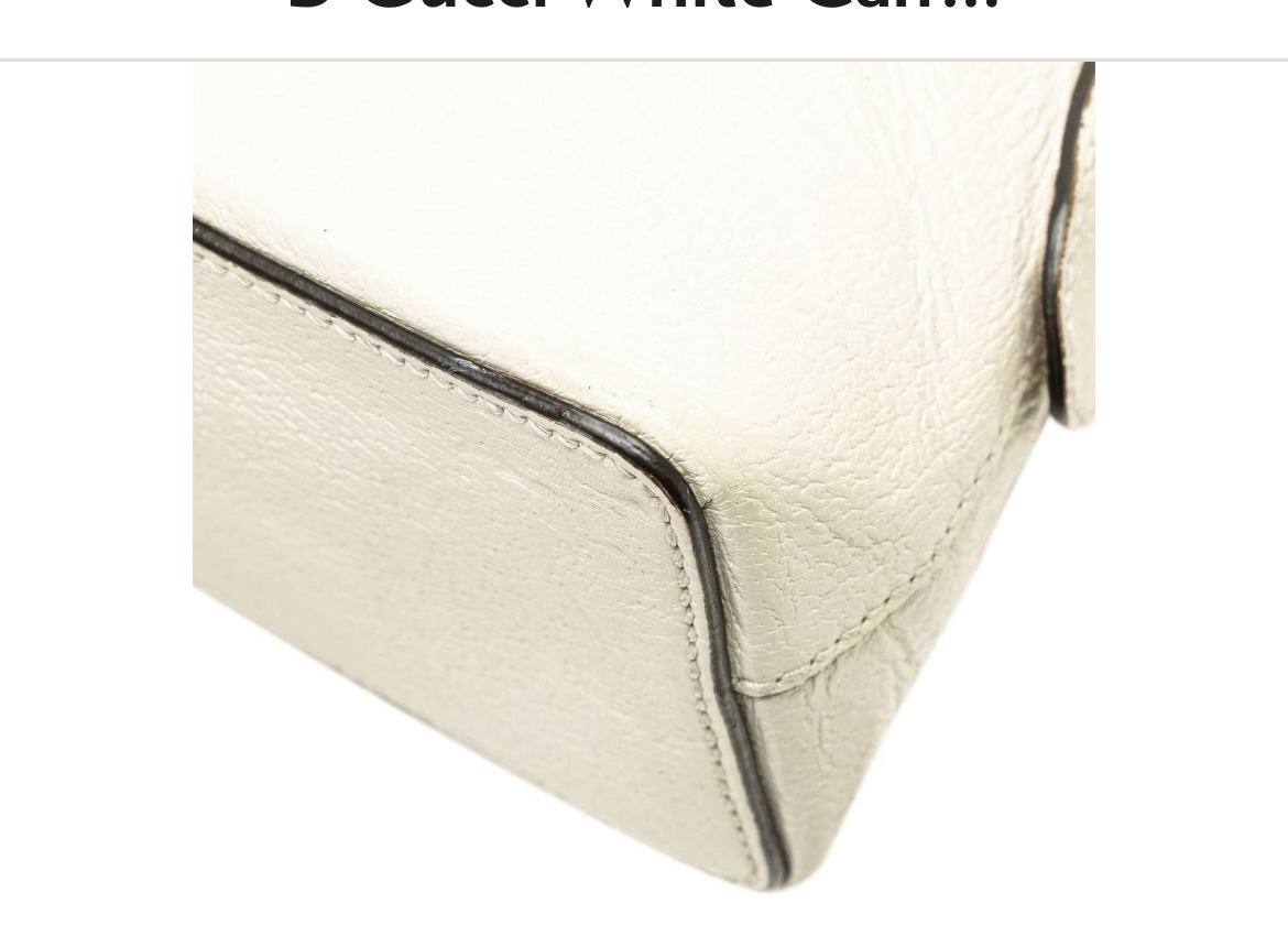 Gucci B Gucci White Calf Leather Small Ophidia Dome Crossbody Italy