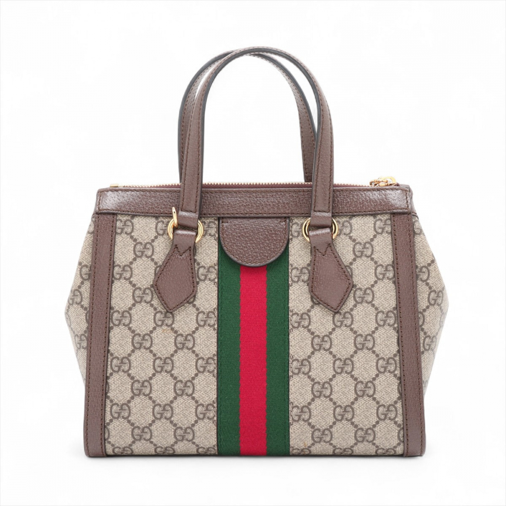 Gucci Ophidia GG Small Striped Canvas 2-Ways Tote Crossbody GG Supreme