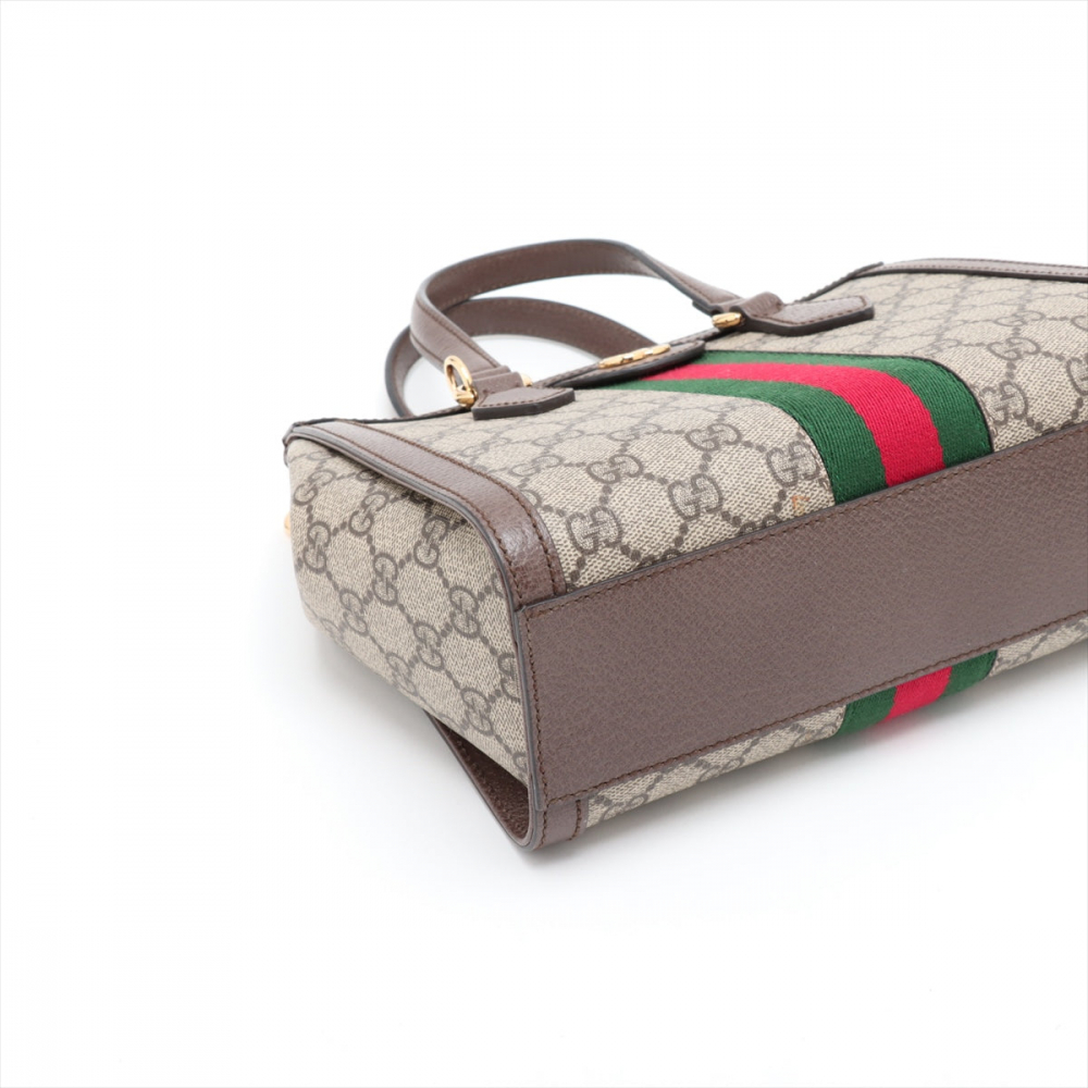 Gucci Ophidia GG Small Striped Canvas 2-Ways Tote Crossbody GG Supreme