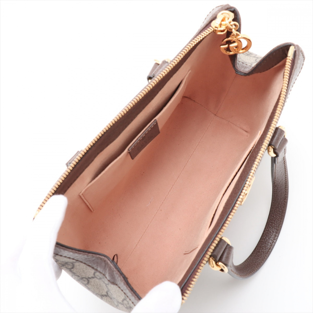 Gucci Ophidia GG Small Striped Canvas 2-Ways Tote Crossbody GG Supreme