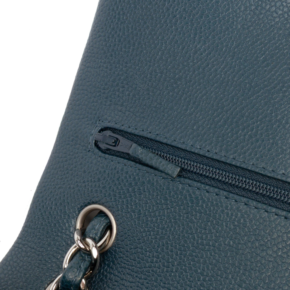 Chanel Classic Double Flap Jumbo Matelassè Caviar Leather Flap Handbag Blue