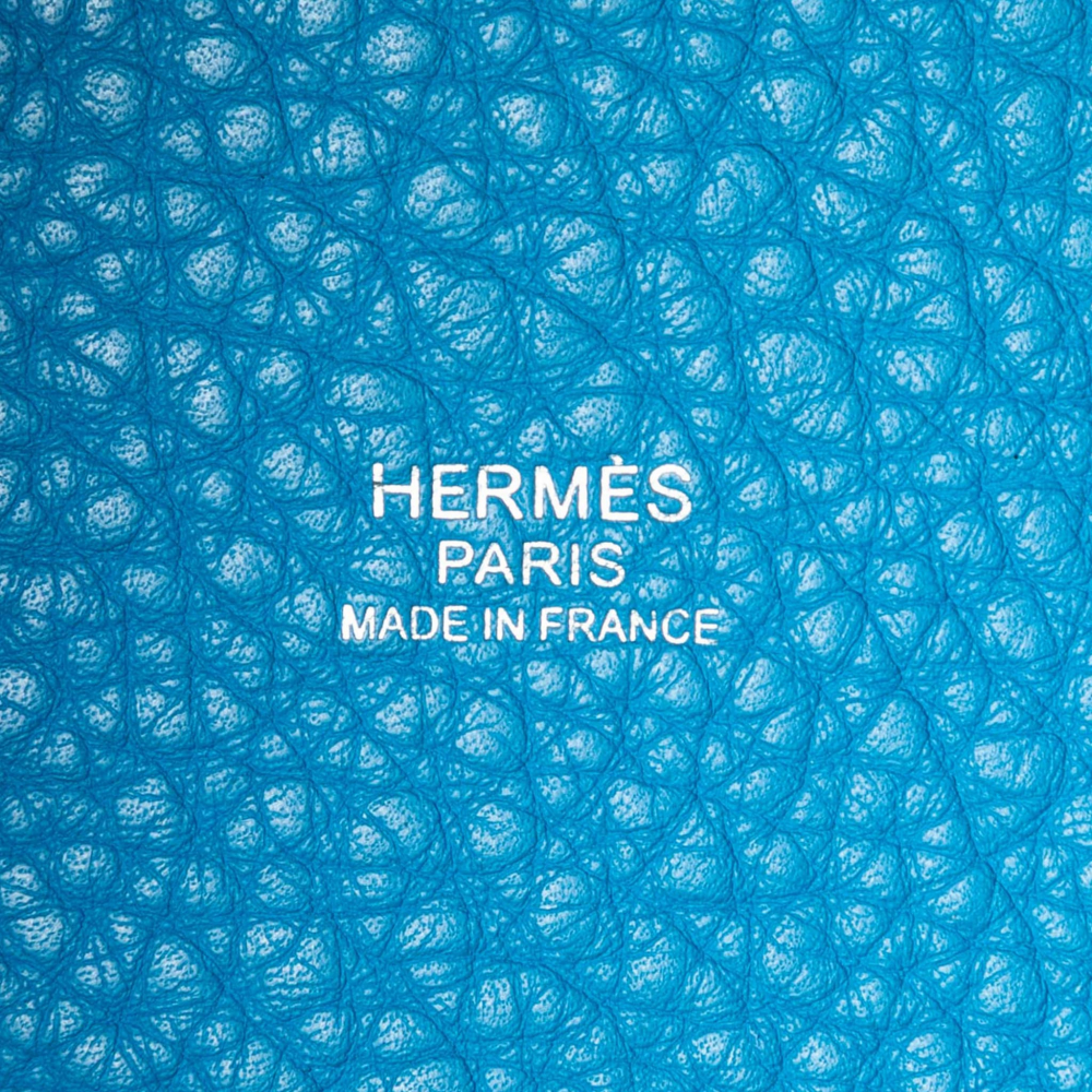 Hermès Picotin 18 Taurillon Clemence Leather Lock Bucket Handbag Blue Frida