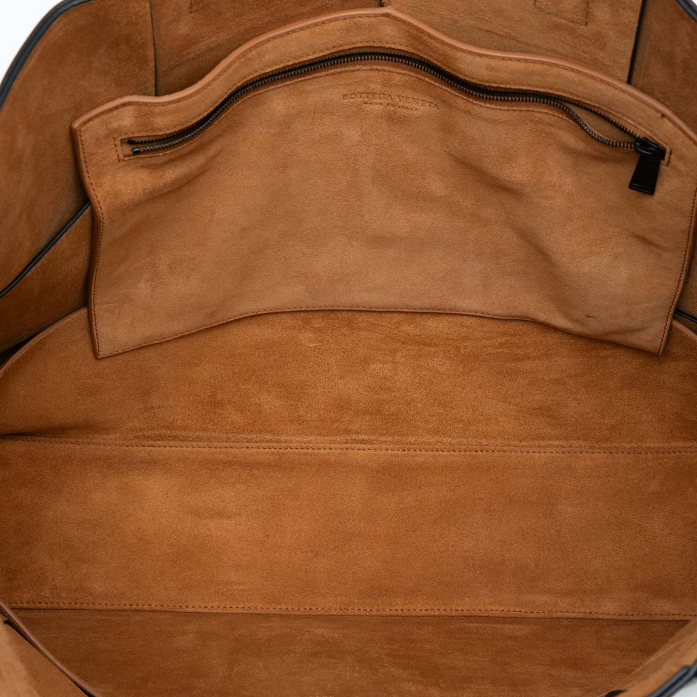 Bottega Veneta The Arco Large Maxi Intrecciato Leather Tote Bag Black