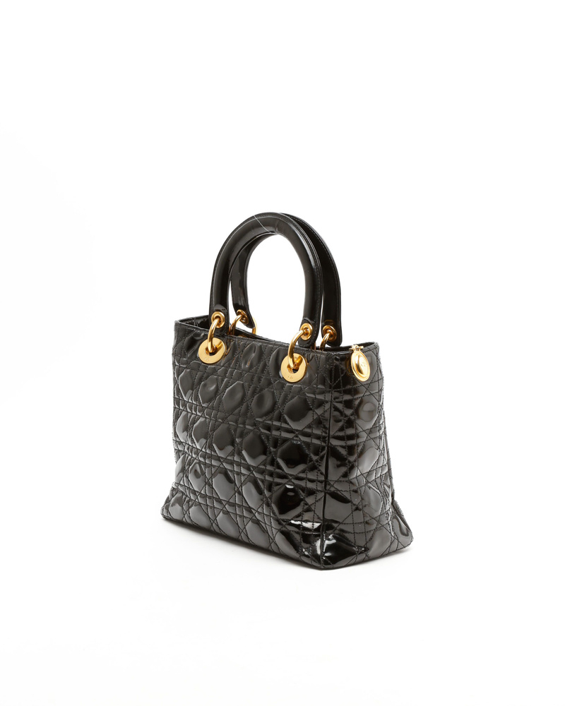 Christian Dior Patent Medium Soft Lady Dior Bag