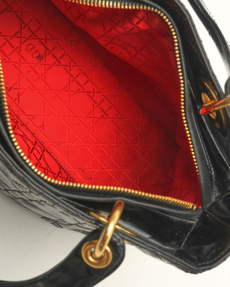 Christian Dior Patent Medium Soft Lady Dior Bag